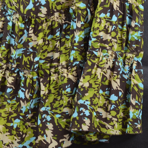 Tiered Print Chiffon-Type Full Skirt SZ 2X Tres You - Picture 4 of 4